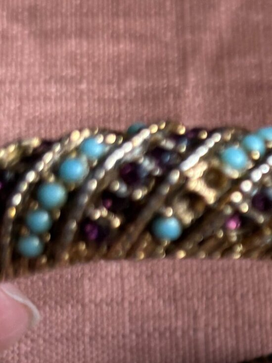 Paul Garnier Flip top Rhinestone windup watch, Gold tone Works! 1960s main image 5